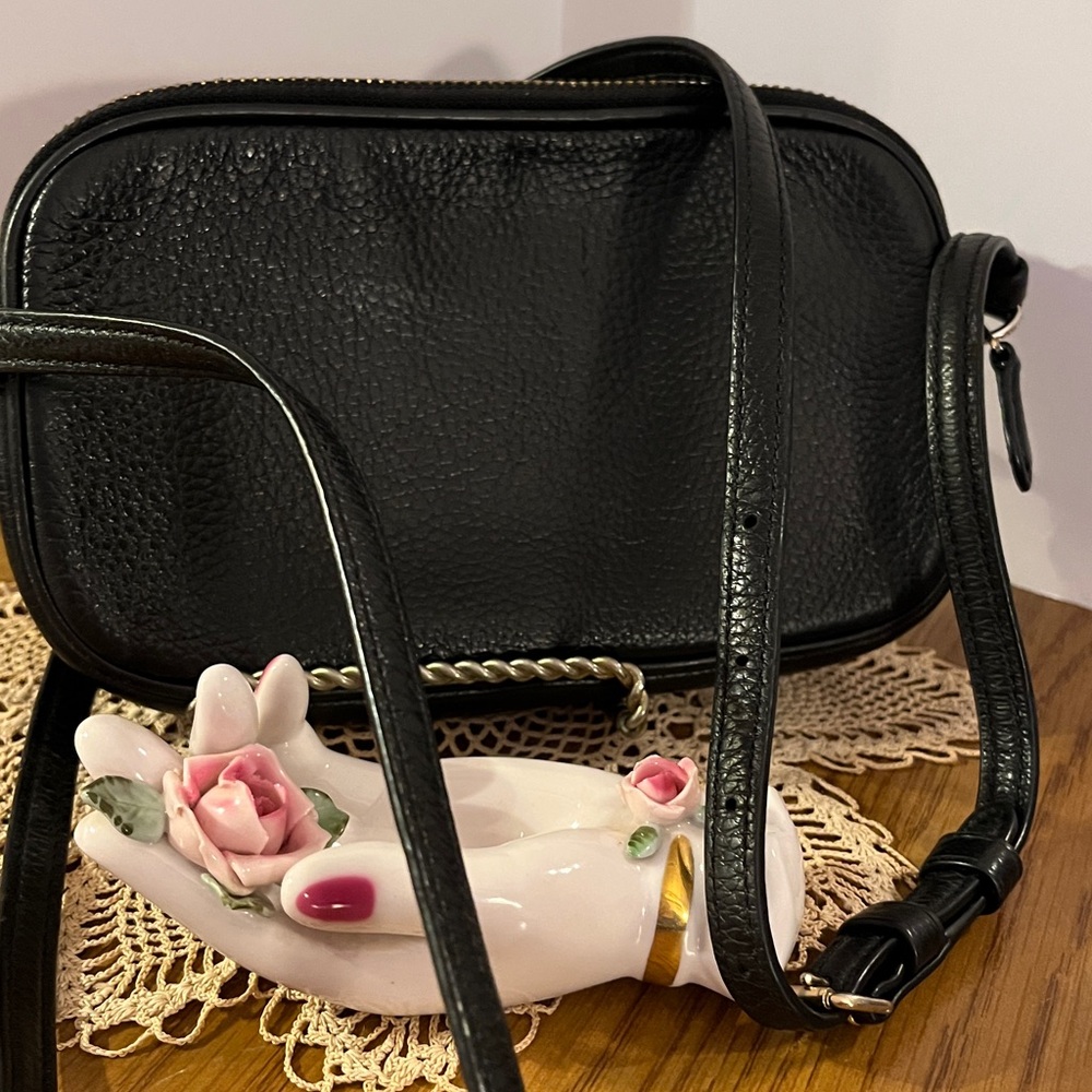 Coach Black Leather Studded Shoulder / Crossbody Bag - Picture 5 of 10